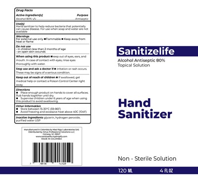 120  mL Label (Label Hand Sanitizer   Sanitizelife   Nissi Rigui Laboratorios Sas   120 mL)